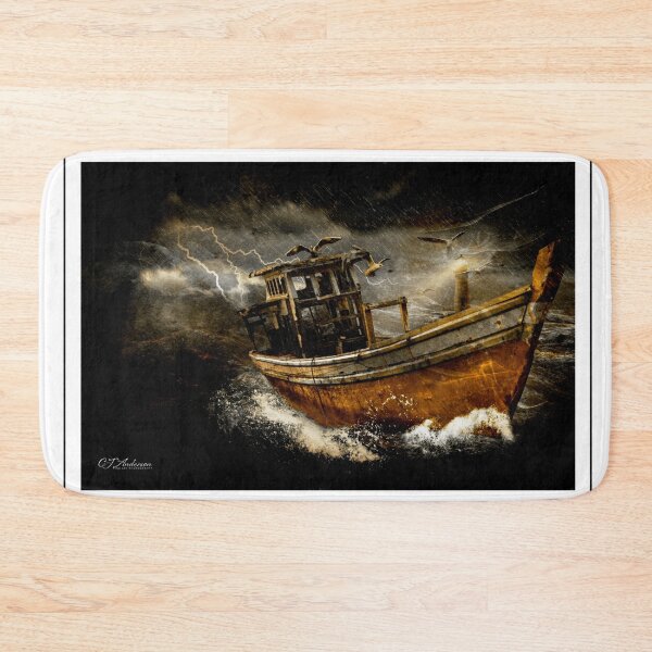 Item preview, Boat In A Storm Mural designed and sold by CJ Anderson.