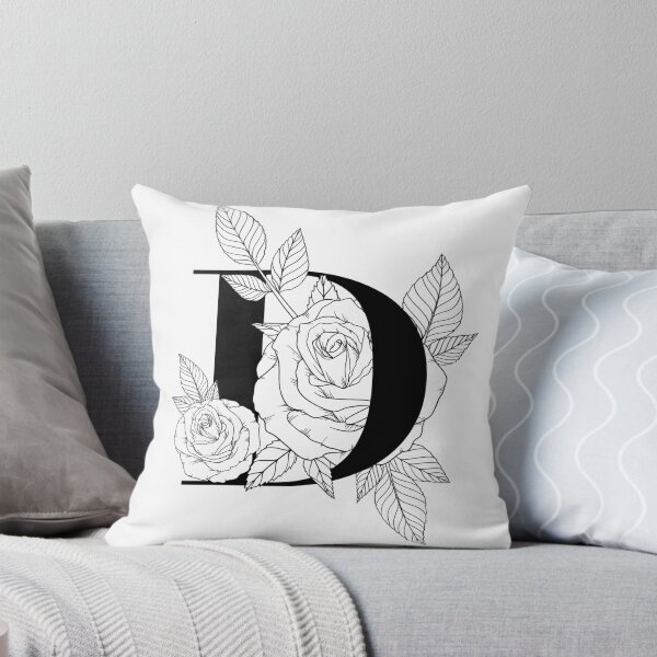 Artikelvorschau, Monogrammbuchstabe D mit Rosen-Linie Kunst entworfen und verkauft von GraphicsbyNel.