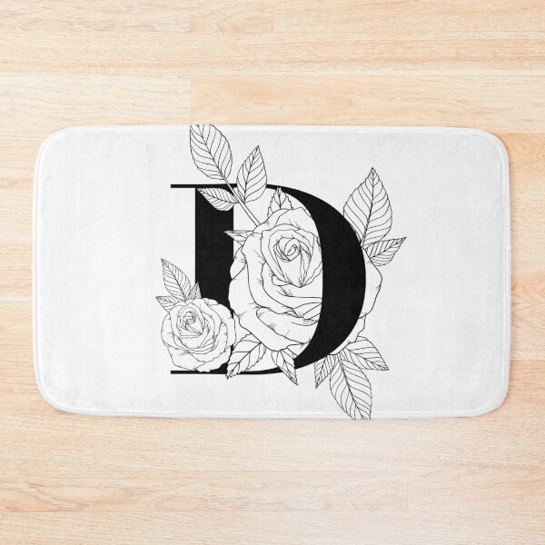 Item preview, Monogram letter D with Rose Line Art designed and sold by GraphicsbyNel.