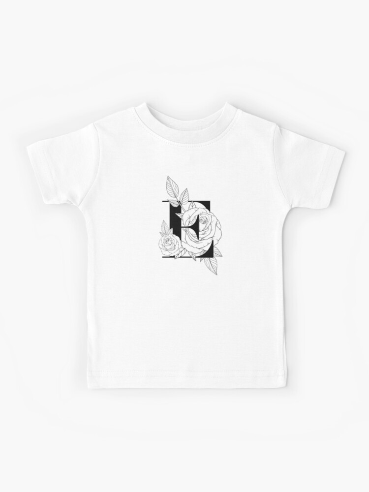 Monogram Letter V with Rose Line Art Kids T-Shirt for Sale by  GraphicsbyNel