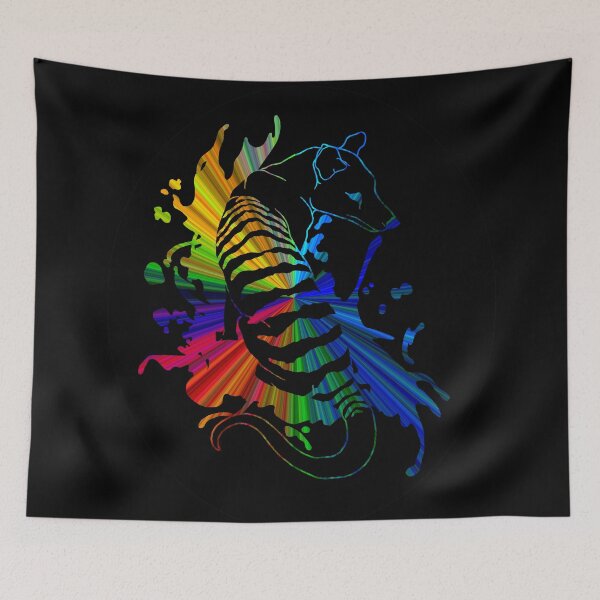 Item preview, Rainbow Thylacine designed and sold by TinkerandBone.