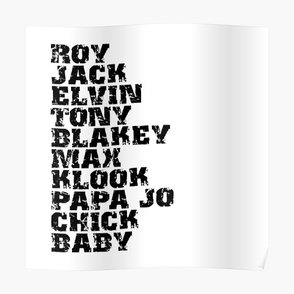 Famous Influential Jazz Drummers List Poster