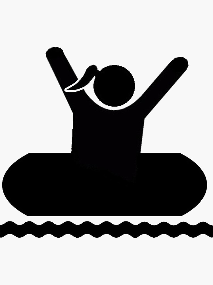 "Inner Tubing Girl" Sticker for Sale by bluegrassdecals Redbubble