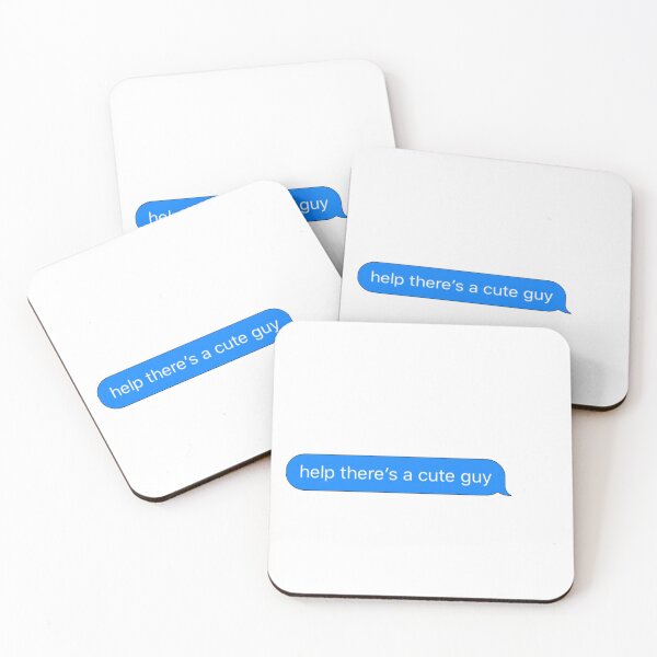 Item preview, "Help there's a cute guy" Text Sticker designed and sold by laurencude.