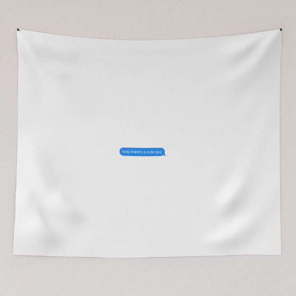 Item preview, "Help there's a cute guy" Text Sticker designed and sold by laurencude.