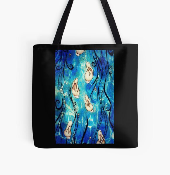 Swimming All Over Print Tote Bag