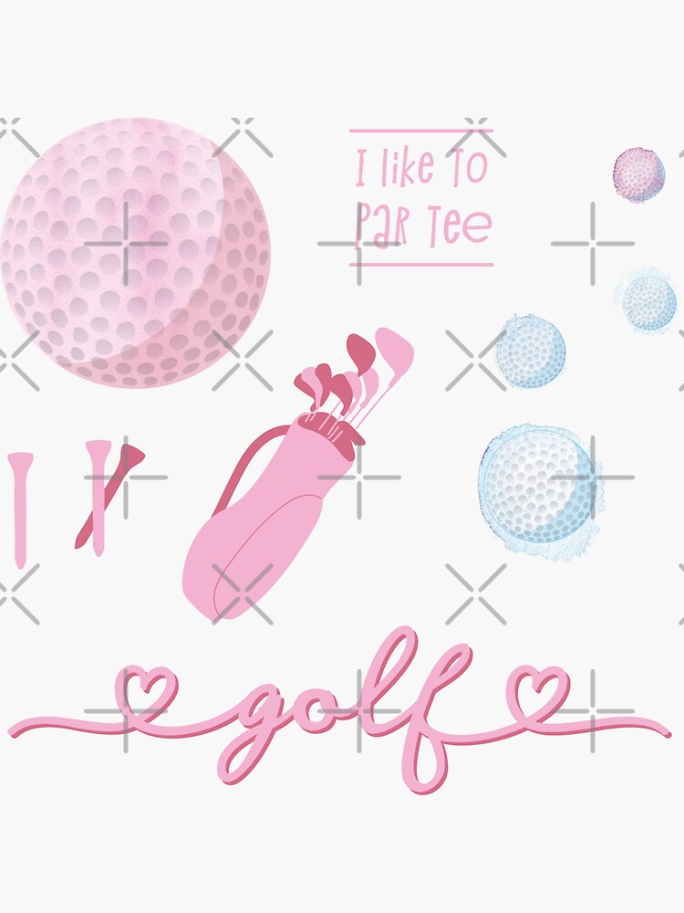 "Pink Watercolor Golf and Golfer Pack" Sticker by TheGoods Redbubble