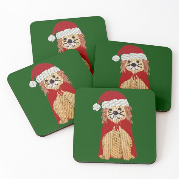 Artikelvorschau, Niedlicher gestrickter Hund Weihnachtsmann Kostüm Geschenk entworfen und verkauft von peter2art.