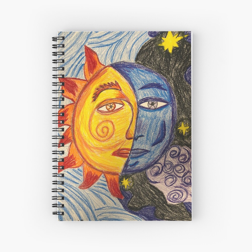 Sun And Moon Colored Pencil Drawing Art Print By Cece42 Redbubble