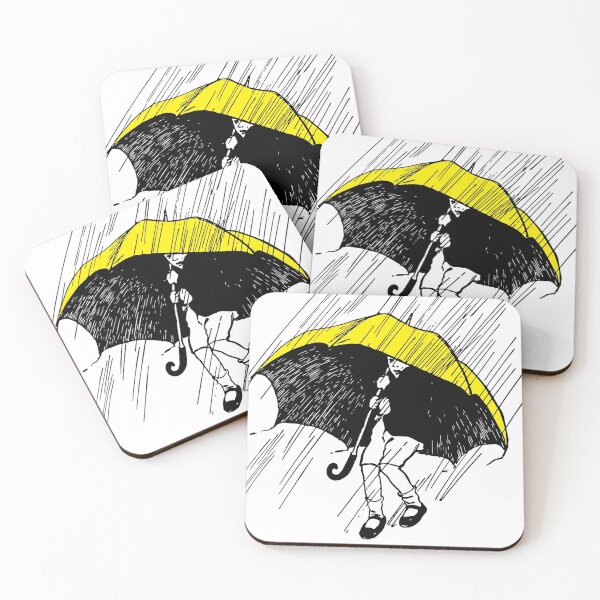Item preview, Niño con paraguas amarillo de gran tamaño en estilo de línea de arte designed and sold by In A Word | Minimal Statement Wear.