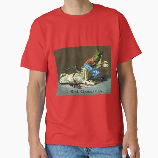 Vista previa del artículo con la obra «Saludos victorianos de ranas asesinas navideñas», diseñado y vendido por forgottenbeauty.