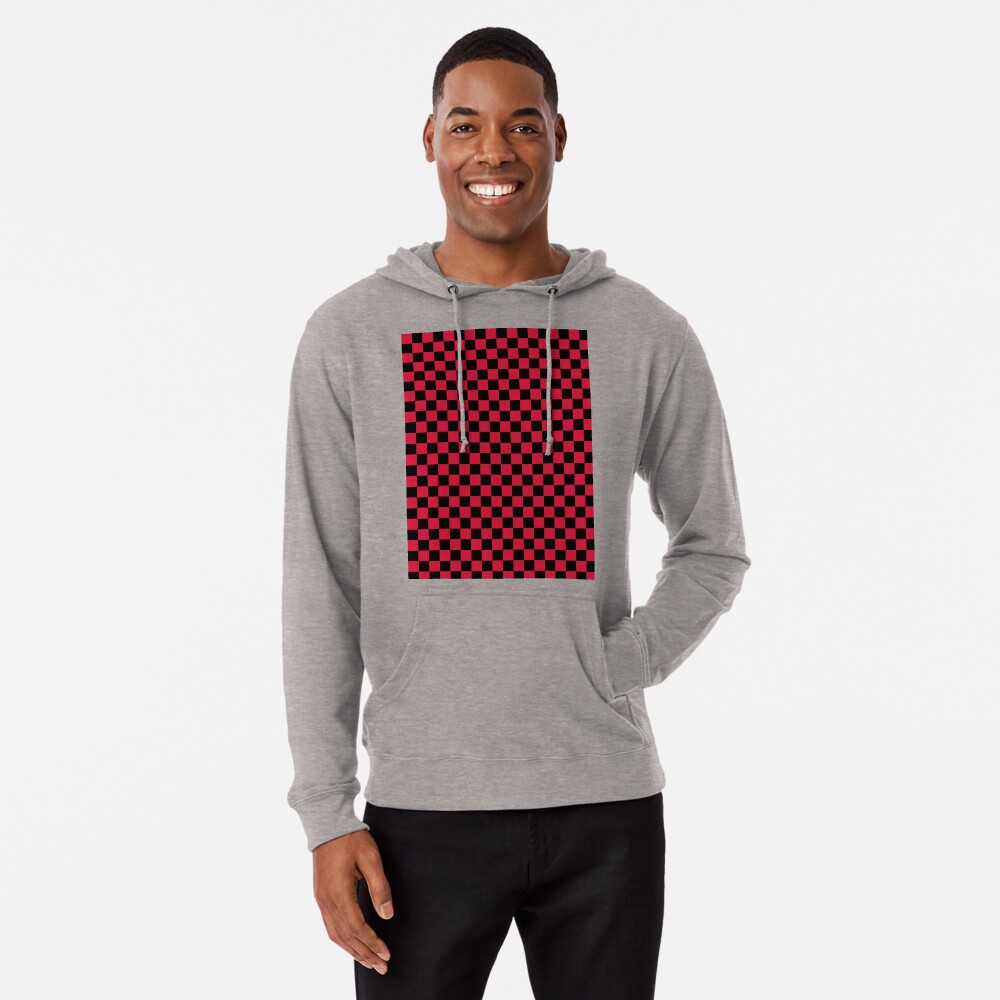 red checkerboard hoodie