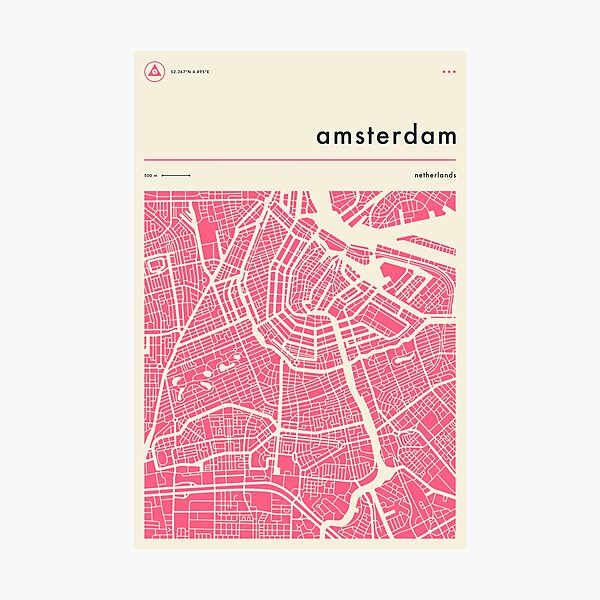 AMSTERDAM MAP Photographic Print