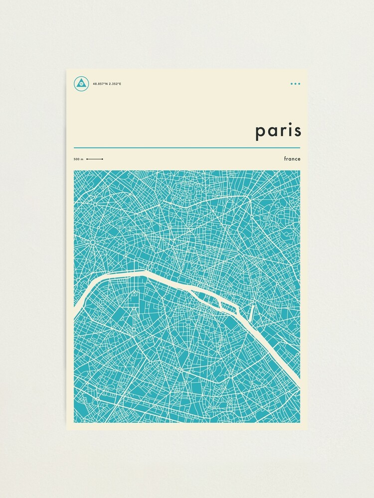 Alternate view of PARIS MAP Photographic Print