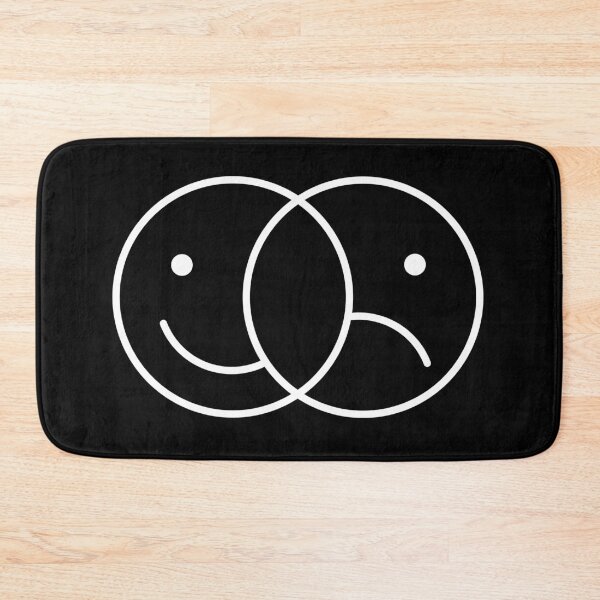 Item preview, happy sad face white on black designed and sold by gingerlouls.