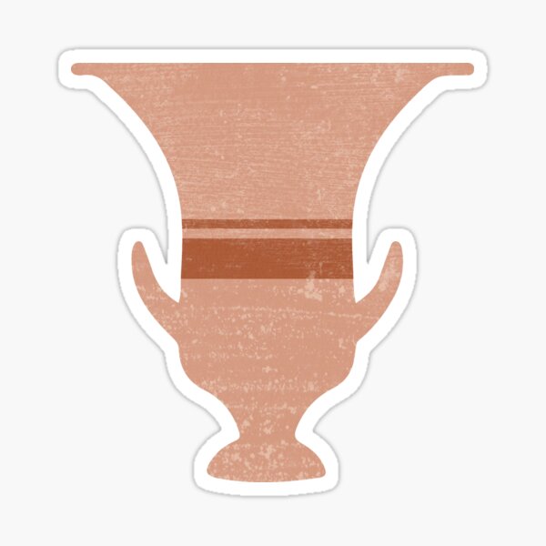 Minimal Abstract Greek Vase 13 - Calyx Krater - Terracotta Series - Modern, Contemporary Print Sticker