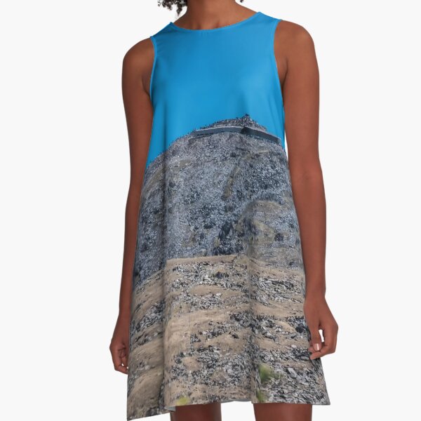 Mount Snowdon in Blue A-Line Dress
