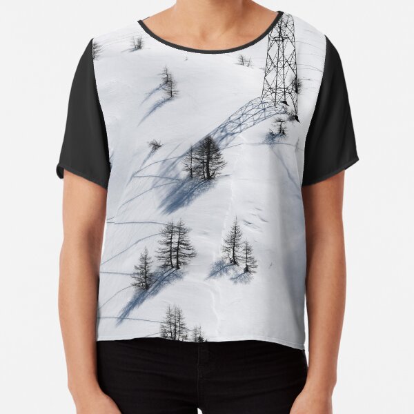 Man and Nature, Simplon Pass, Switzerland Chiffon Top
