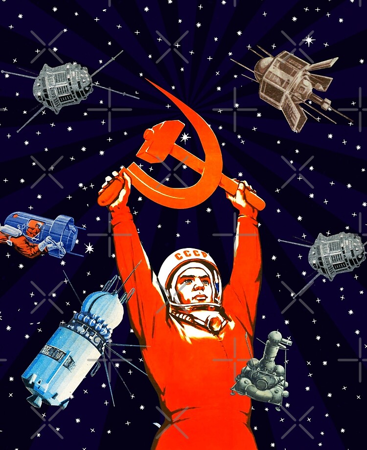 "Gagarin space art [Sovietwave], Soviet vintage space poster" iPad Case ...