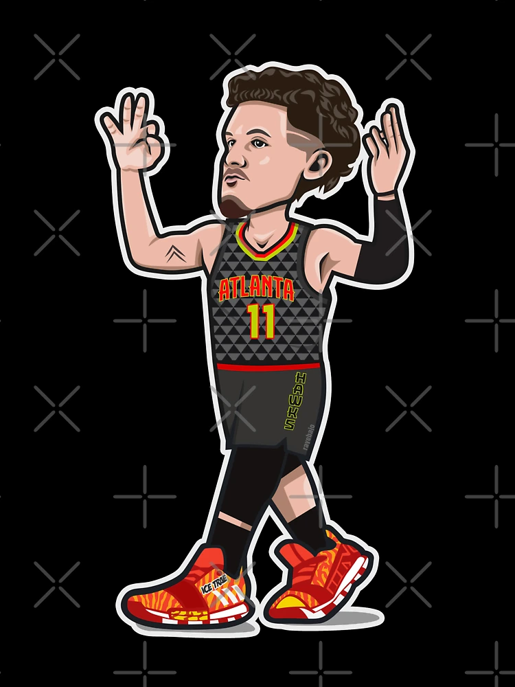 Trae Young Cartoon Style City Style Jersey Sticker for Sale by rayd3rd