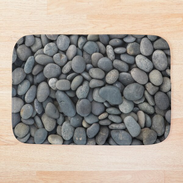 gray river stone pebbles river rock Bath Mat