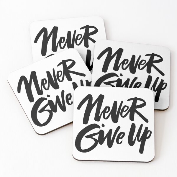 Item preview, Motivational Inspirational and Positive quote - Never give up  typography text art by Word Fandom - wordfandom designed and sold by Kerry Pritchard.