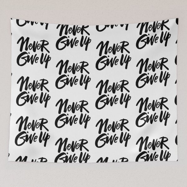 Item preview, Motivational Inspirational and Positive quote - Never give up  typography text art by Word Fandom - wordfandom designed and sold by Kerry Pritchard.