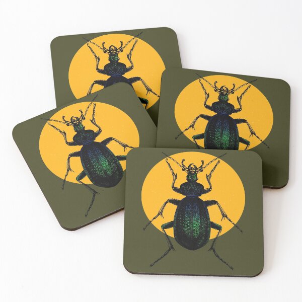 Item preview, Beetle on yellow circle and olive background designed and sold by FK-UK.