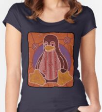 Tux (Solid background) Women's Fitted Scoop T-Shirt