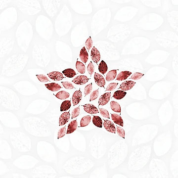 Artwork thumbnail, Pink leaf star pattern by PatPatPatterns