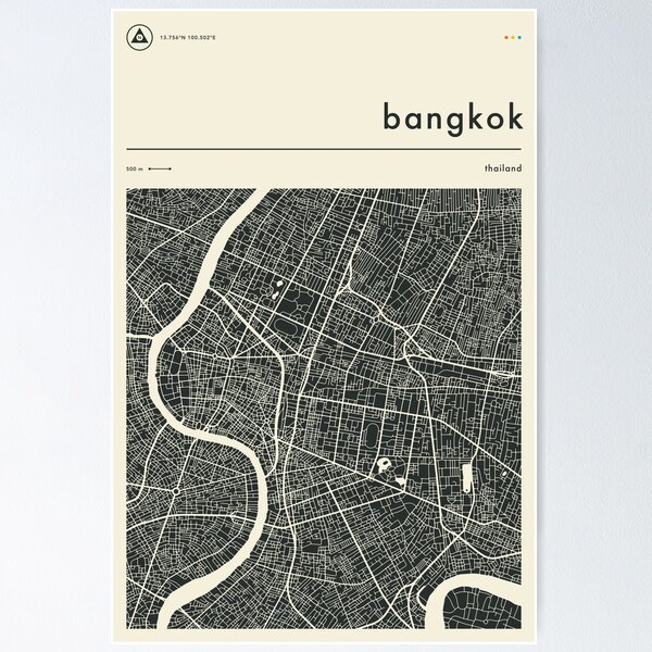 Item preview, BANGKOK MAP designed and sold by JazzberryBlue.