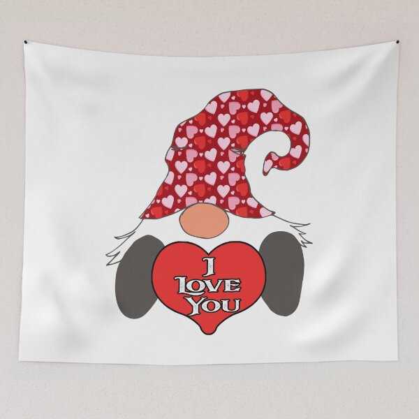 Item preview, Nordic Gnome I Love You Hearts Red  designed and sold by funnytshirtemp.
