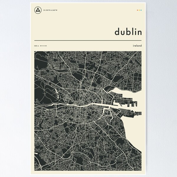 Artikel-Vorschau von DUBLIN KARTE, designt und verkauft von JazzberryBlue.
