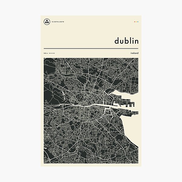 DUBLIN MAP Photographic Print