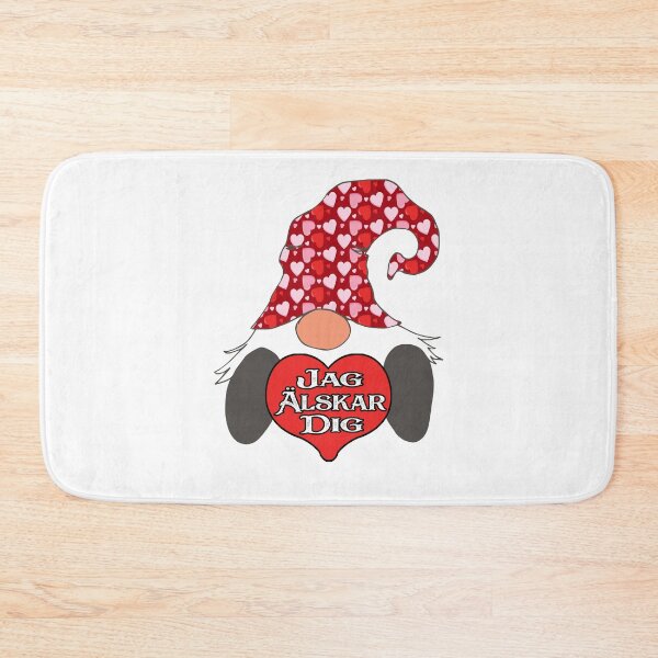 Item preview, Nordic Gnome I Love You Hearts Red Swedish Jag Alskar Dig designed and sold by funnytshirtemp.