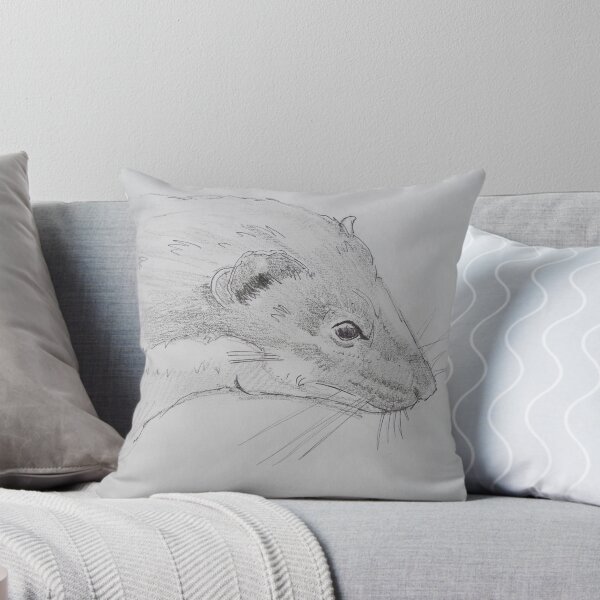 Item preview, Weasel head side view pencil drawing designed and sold by MikeJory.