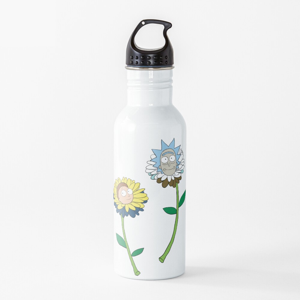 Rick and Morty as flowers Water Bottle
