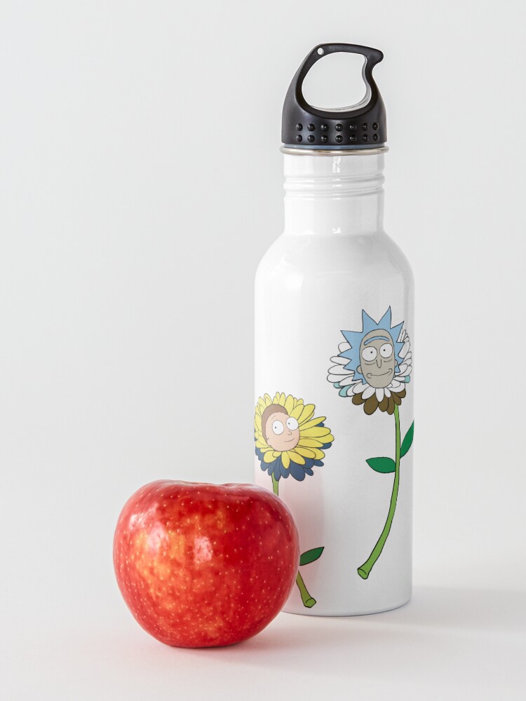 Alternate view of Rick and Morty as flowers Water Bottle