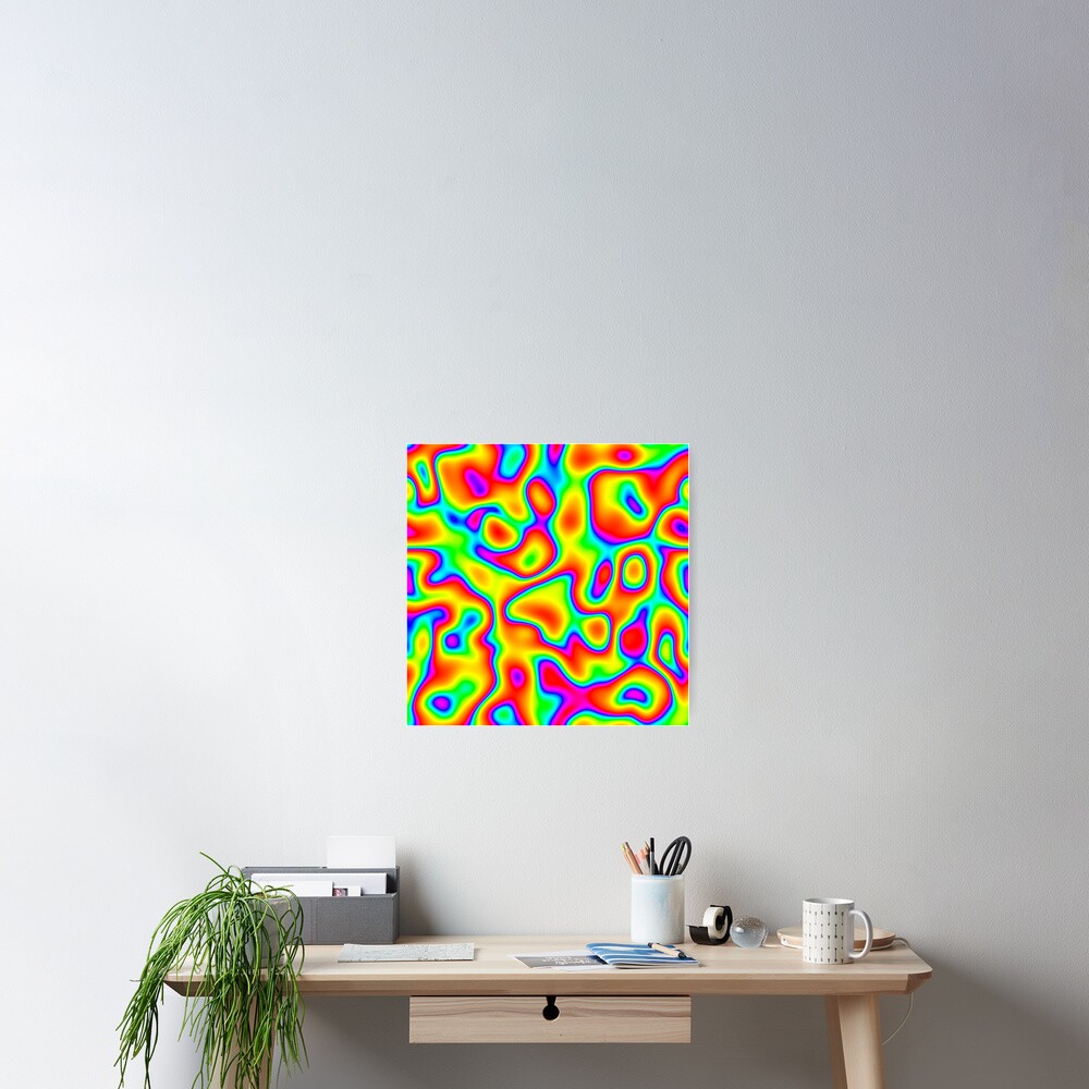 Rainbow Chaos Abstraction Poster