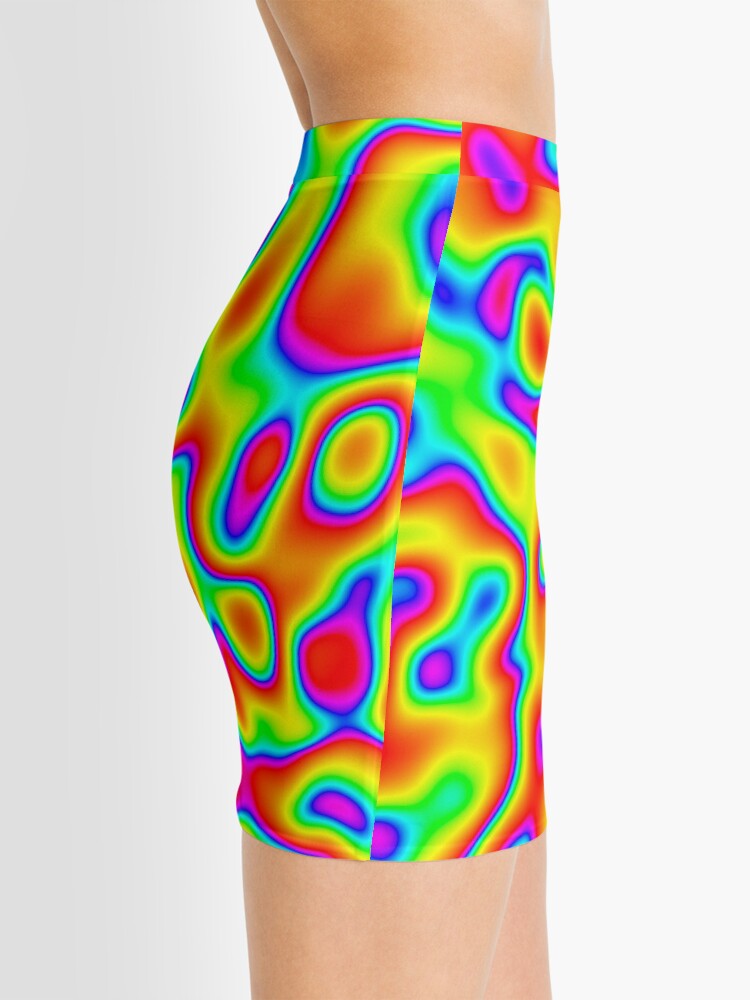 Alternate view of Rainbow Chaos Abstraction Mini Skirt