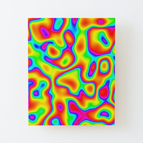 Rainbow Chaos Abstraction Wood Mounted Print