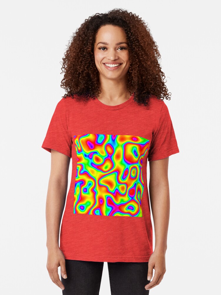 Alternate view of Rainbow Chaos Abstraction Tri-blend T-Shirt