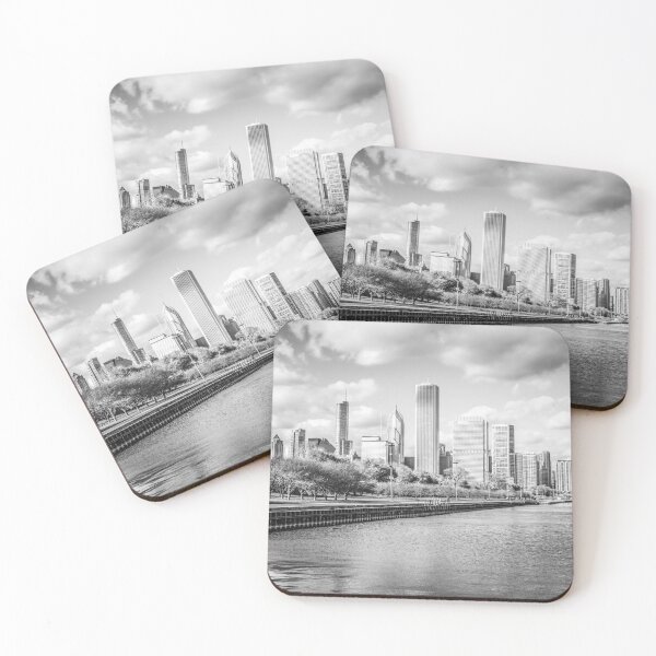 Item preview, Chicago Skyline in Black and White designed and sold by PaulVelgos.