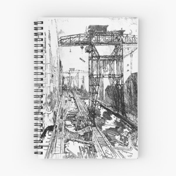 Item preview, Great Cranes in Miraflores Lock - Joseph Pennell - 1912 designed and sold by CrankyOldDude.