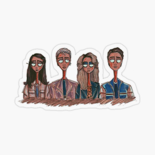 Brooke x Xavier x Chet x Montana AHS 1984 Sketches Transparent Sticker