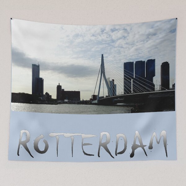 Item preview, Rotterdam harbour and Erasmus Bridge designed and sold by D. DAVID.