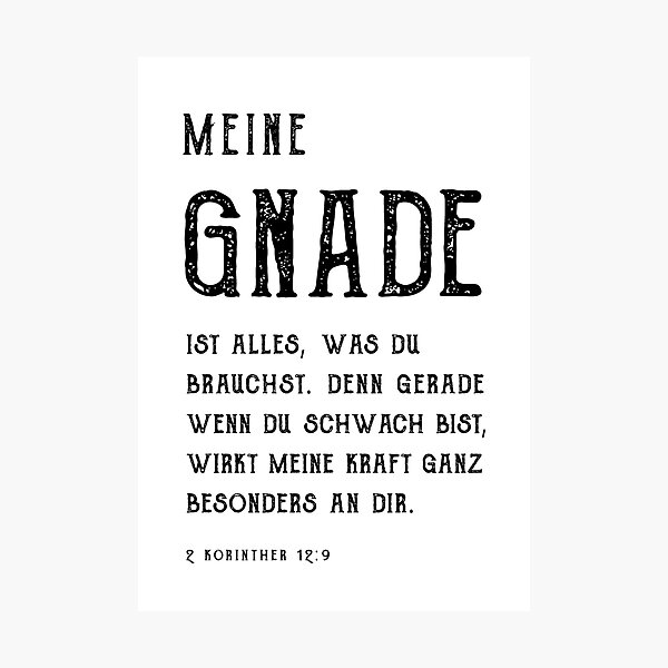 Item preview, 2 Korinther 12:9, Bibelverse Deutsch, German Bible Verse designed and sold by Tiny Seed Bazaar.