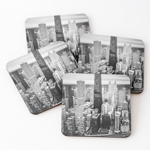 Item preview, Chicago Hancock Building Aerial in Black and White designed and sold by PaulVelgos.