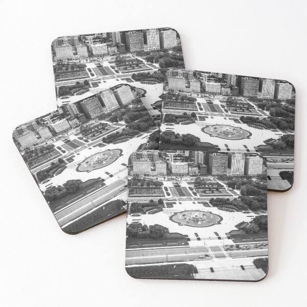 Item preview, Chicago Buckingham Fountain Aerial in Black and White designed and sold by PaulVelgos.