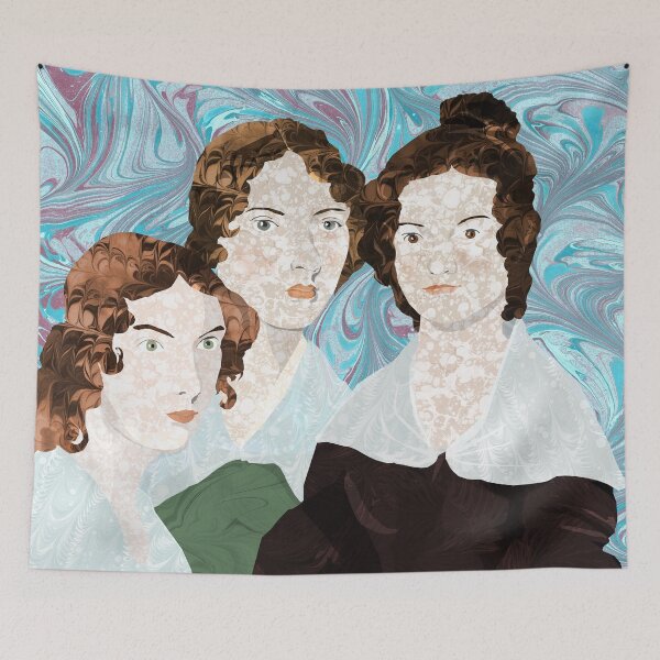 Item preview, Bronte Sisters in Marbled Bookbinding Paper designed and sold by MarbleCloud.
